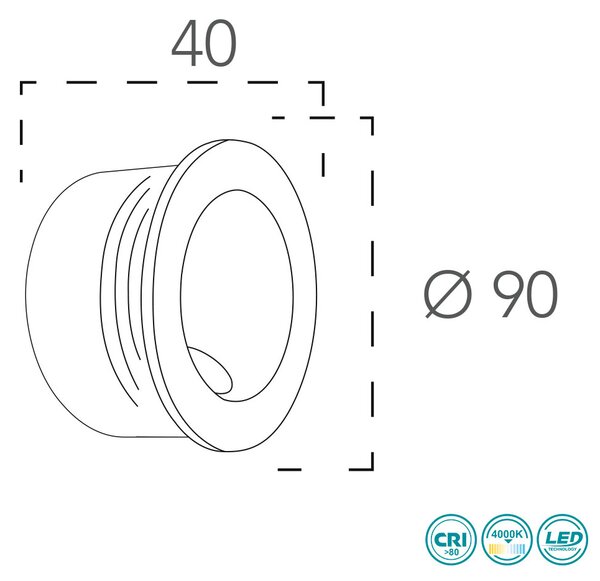 Φωτιστικό Χωνευτό Intec INC-ONYX-R1-BCO 8031440361248 Λευκό Ματ