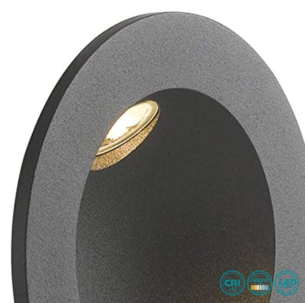 Φωτιστικό Χωνευτό Intec INC-ONYX-R1-NERO 8031440361255 Μαύρο Ματ