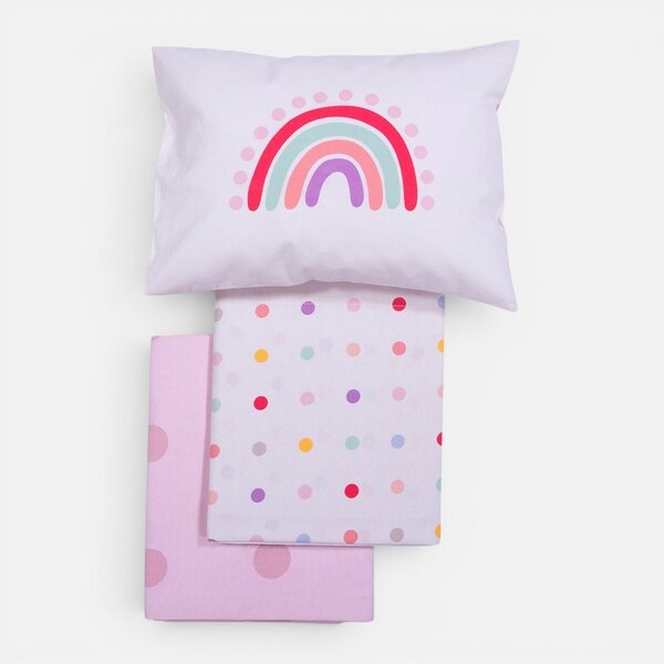 Σεντόνια Κούνιας (Σετ) Nef-Nef Homeware Baby Dots Ecru/Pink
