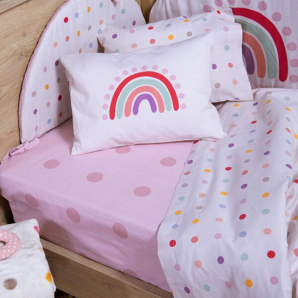 Σεντόνια Κούνιας (Σετ) Nef-Nef Homeware Baby Dots Ecru/Pink