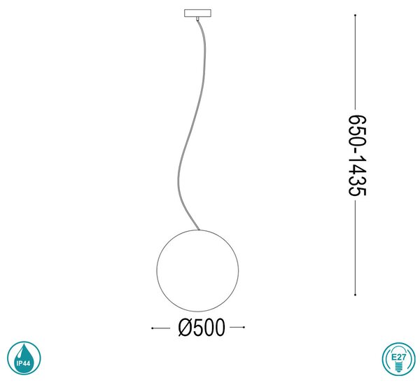 Φωτιστικό Κρεμαστό Εξωτερικού Χώρου Ideal Lux Sole 136011 D50