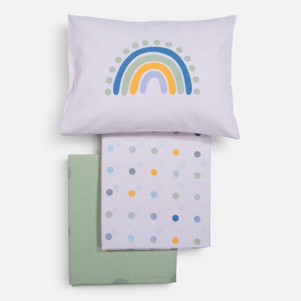 Σεντόνια Κούνιας (Σετ) Nef-Nef Homeware Baby Dots Ecru/Green