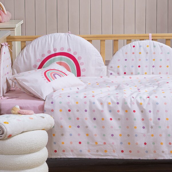 Σεντόνια Κούνιας (Σετ) Nef-Nef Homeware Baby Dots Ecru/Pink