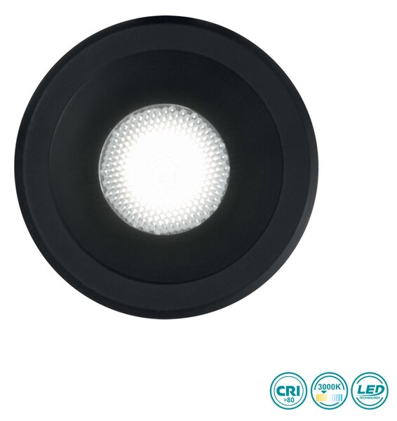 Φωτιστικό Χωνευτό Ideal Lux Virus 244846 Μαύρο