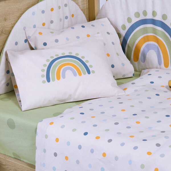 Σεντόνια Κούνιας (Σετ) Nef-Nef Homeware Baby Dots Ecru/Green