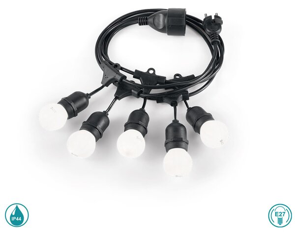Γιρλάντα Εξωτερικού Χώρου Ideal Lux Fiesta 159836 L303 Μαύρη