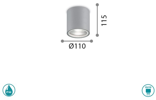 Φωτιστικό Σποτ Εξωτερικού Χώρου Ideal Lux Gun 163642 Γκρι