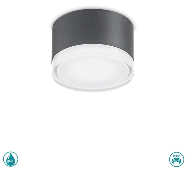 Φωτιστικό Οροφής Εξωτερικού Χώρου Ideal Lux Urano D12 168111 Μαύρο