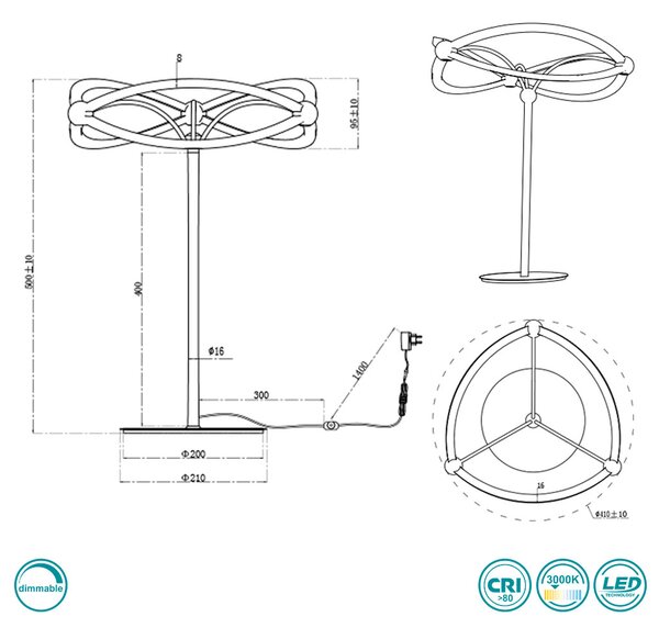 Λάμπα Επιτραπέζια Trio Lighting Charivari 521210108 Χρυσό Ματ