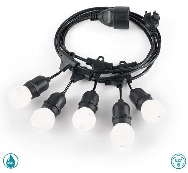 Γιρλάντα Εξωτερικού Χώρου Ideal Lux Fiesta 159836 L303 Μαύρη