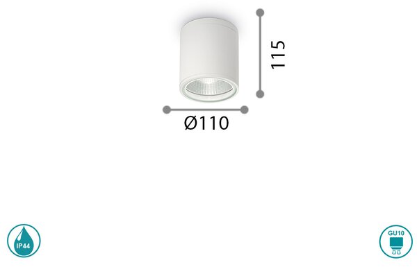 Φωτιστικό Σποτ Εξωτερικού Χώρου Ideal Lux Gun 122663 Λευκό