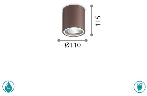 Φωτιστικό Σποτ Εξωτερικού Χώρου Ideal Lux Gun 163666 Καφέ