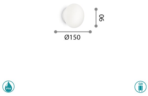 Φωτιστικό Οροφής Εξωτερικού Χώρου Ideal Lux Bubble D15 158907