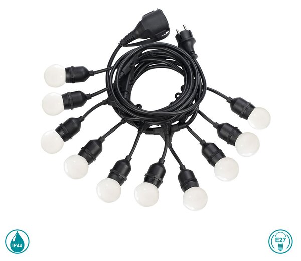 Γιρλάντα Εξωτερικού Χώρου Ideal Lux Fiesta 246796 L605 Μαύρη