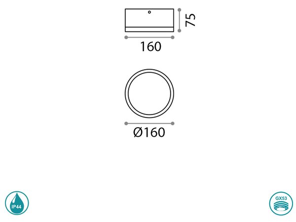 Φωτιστικό Οροφής Εξωτερικού Χώρου Ideal Lux Urano D16 168050 Λευκό