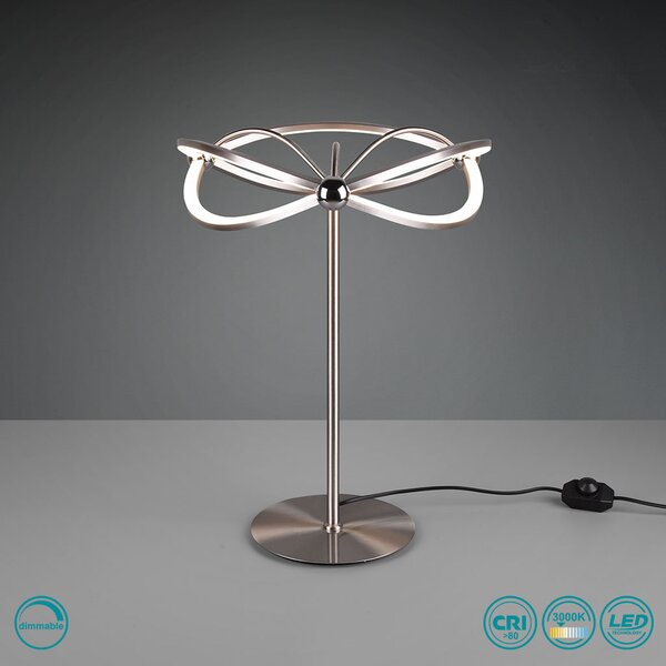 Λάμπα Επιτραπέζια Trio Lighting Charivari 521210107 Νίκελ Ματ