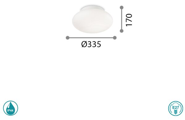 Φωτιστικό Οροφής Εξωτερικού Χώρου Ideal Lux Bubble D33,5 135250