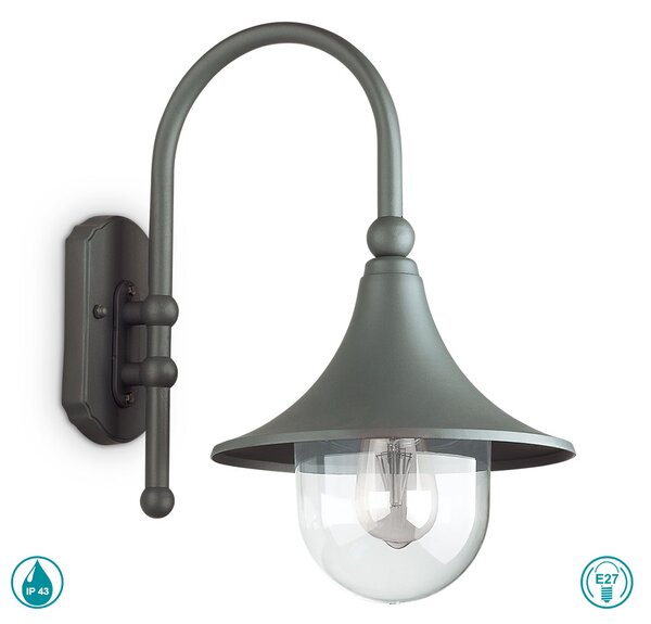 Απλίκα Εξωτερικού Χώρου Ideal Lux Cima 246819 Ανθρακί