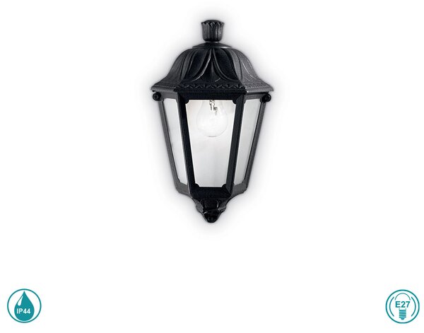 Απλίκα Εξωτερικού Χώρου Ideal Lux Anna 101552 Μαύρη