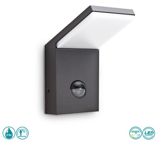 Απλίκα Εξωτερικού Χώρου Ideal Lux Style 221519 Ανθρακί 4000Κ