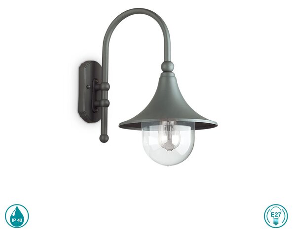 Απλίκα Εξωτερικού Χώρου Ideal Lux Cima 246819 Ανθρακί