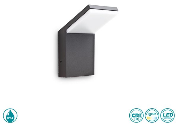 Απλίκα Εξωτερικού Χώρου Ideal Lux Style 246857 Ανθρακί 3000Κ