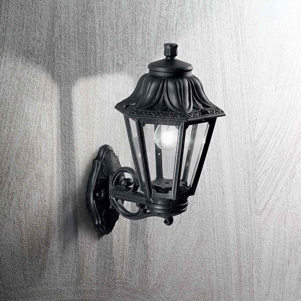 Απλίκα Εξωτερικού Χώρου Ideal Lux Anna 101552 Μαύρη