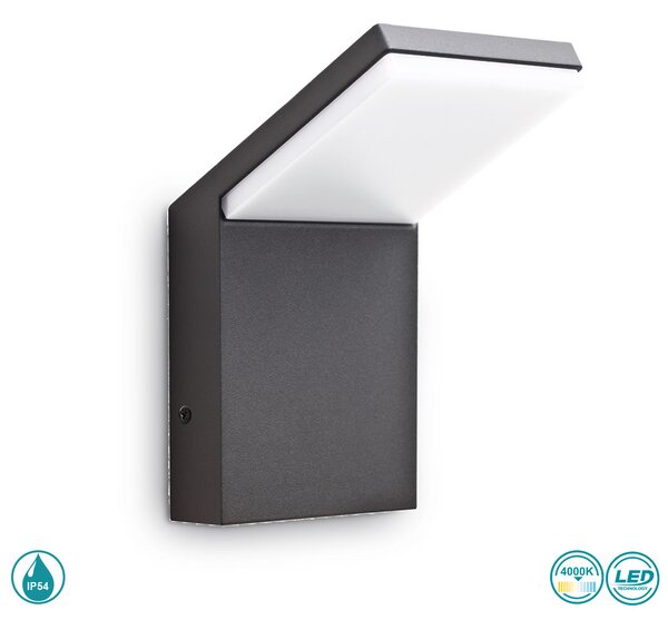 Απλίκα Εξωτερικού Χώρου Ideal Lux Style 209845 Ανθρακί 4000Κ
