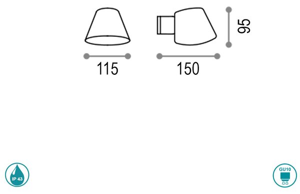 Απλίκα Εξωτερικού Χώρου Ideal Lux Gas 213095 Καφέ