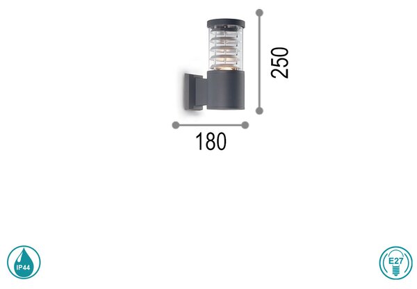 Απλίκα Εξωτερικού Χώρου Ideal Lux Tronco 027005 Ανθρακί