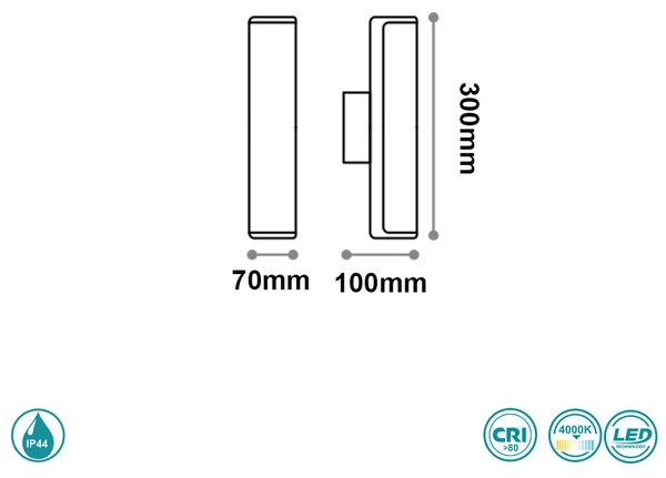 Απλίκα Εξωτερικού Χώρου Ideal Lux Etere 172408 4000Κ Ανθρακί