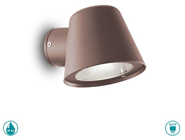 Απλίκα Εξωτερικού Χώρου Ideal Lux Gas 213095 Καφέ