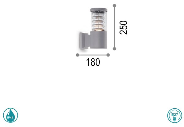 Απλίκα Εξωτερικού Χώρου Ideal Lux Tronco 026978 Γκρι