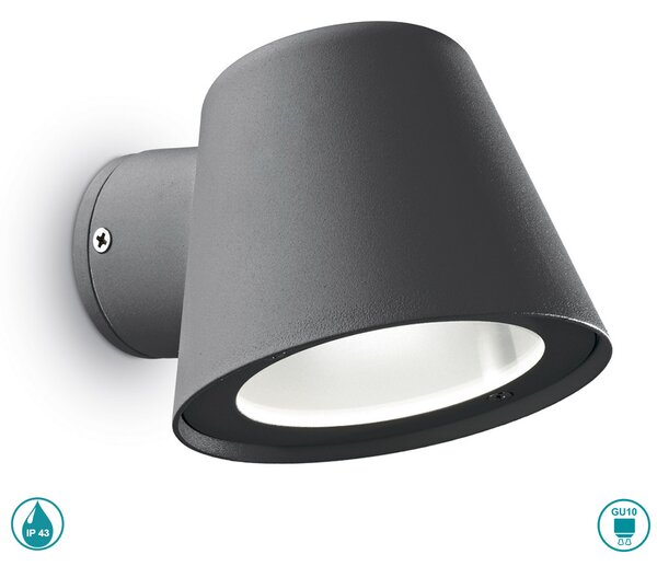 Απλίκα Εξωτερικού Χώρου Ideal Lux Gas 091525 Ανθρακί