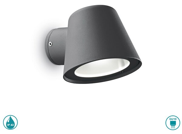 Απλίκα Εξωτερικού Χώρου Ideal Lux Gas 091525 Ανθρακί