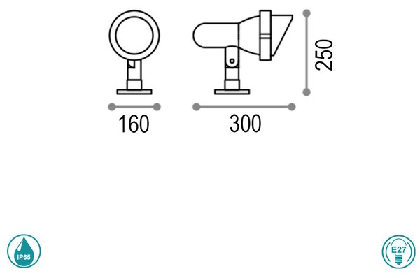 Απλίκα Εξωτερικού Χώρου Ideal Lux Terra 046167 Ανθρακί