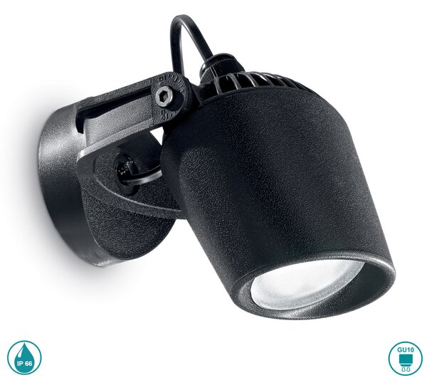 Απλίκα Εξωτερικού Χώρου Ideal Lux Minitommy 096476 4000Κ Μαύρο