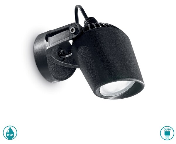 Απλίκα Εξωτερικού Χώρου Ideal Lux Minitommy 096476 4000Κ Μαύρο