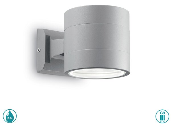 Απλίκα Εξωτερικού Χώρου Ideal Lux Snif Round 061474 Γκρι