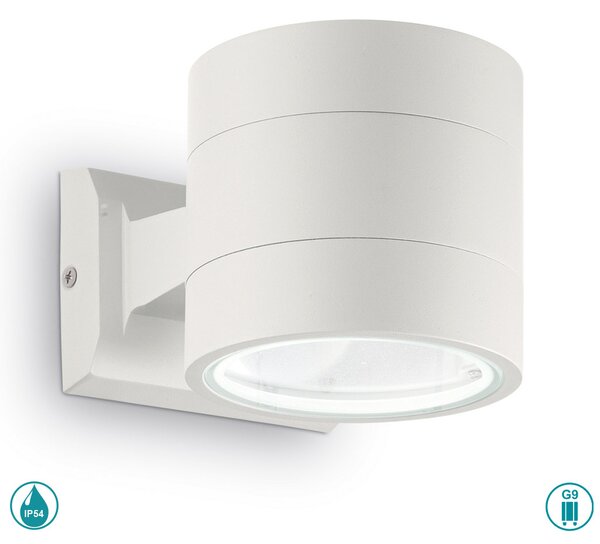 Απλίκα Εξωτερικού Χώρου Ideal Lux Snif Round 144283 Λευκή