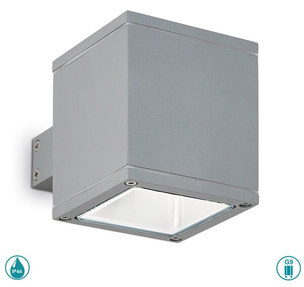 Απλίκα Εξωτερικού Χώρου Ideal Lux Snif Square 118666 Γκρι