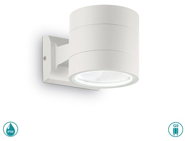 Απλίκα Εξωτερικού Χώρου Ideal Lux Snif Round 144283 Λευκή