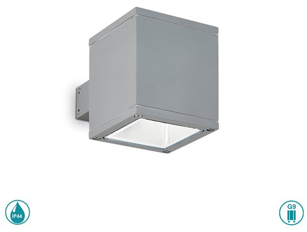 Απλίκα Εξωτερικού Χώρου Ideal Lux Snif Square 118666 Γκρι