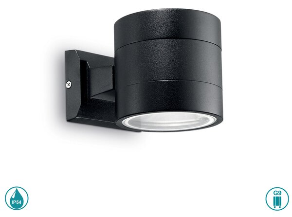 Απλίκα Εξωτερικού Χώρου Ideal Lux Snif Round 061450 Μαύρο