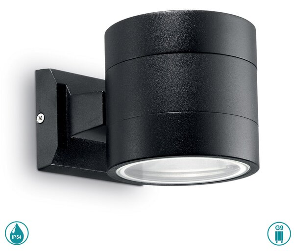 Απλίκα Εξωτερικού Χώρου Ideal Lux Snif Round 061450 Μαύρο