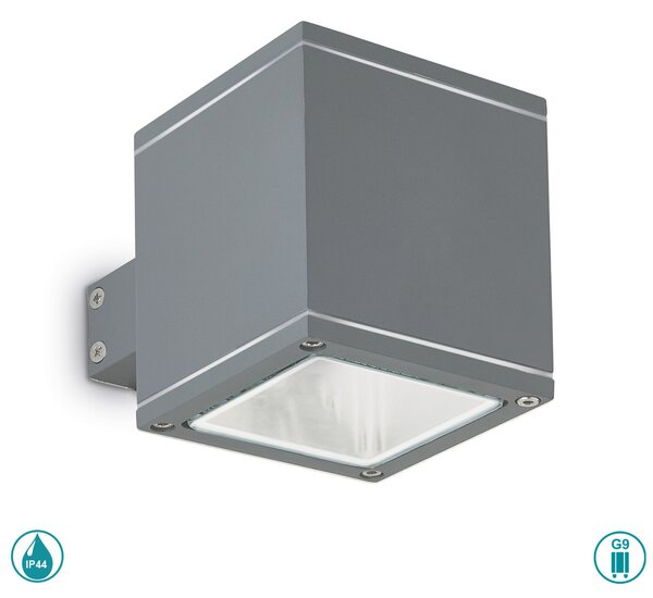 Απλίκα Εξωτερικού Χώρου Ideal Lux Snif Square 121963 Ανθρακί
