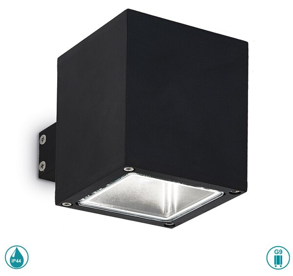 Απλίκα Εξωτερικού Χώρου Ideal Lux Snif Square 123080 Μαύρη