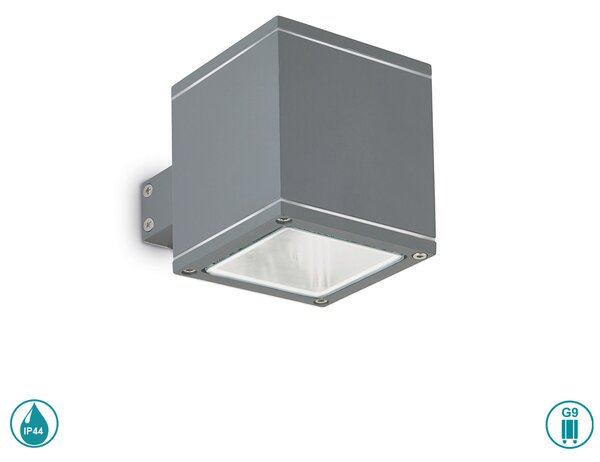 Απλίκα Εξωτερικού Χώρου Ideal Lux Snif Square 121963 Ανθρακί