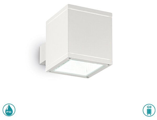 Απλίκα Εξωτερικού Χώρου Ideal Lux Snif Square 144276 Λευκή