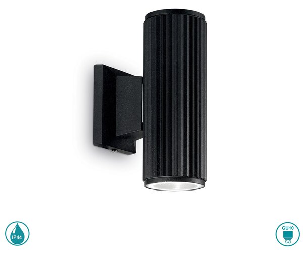 Απλίκα Εξωτερικού Χώρου Ideal Lux Base 129433 Μαύρη